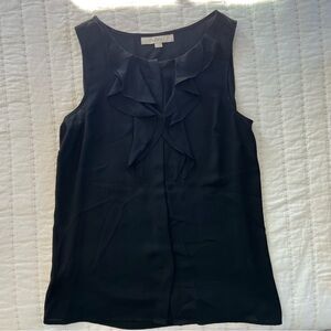 Loft Black Blouse with Ruffles